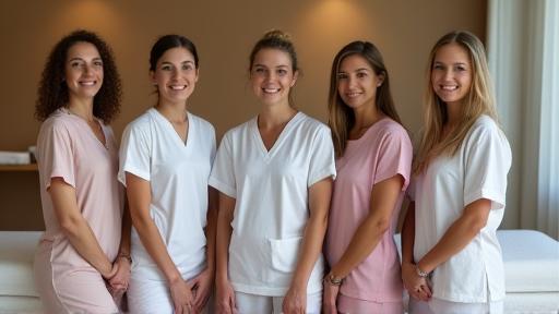Team of certified massage therapists in London studio