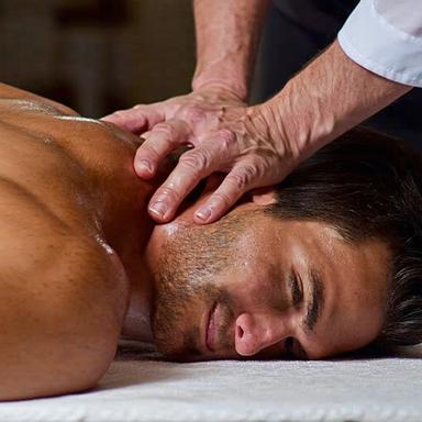 Deep tissue massage close-up