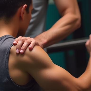 Athlete receiving sports massage