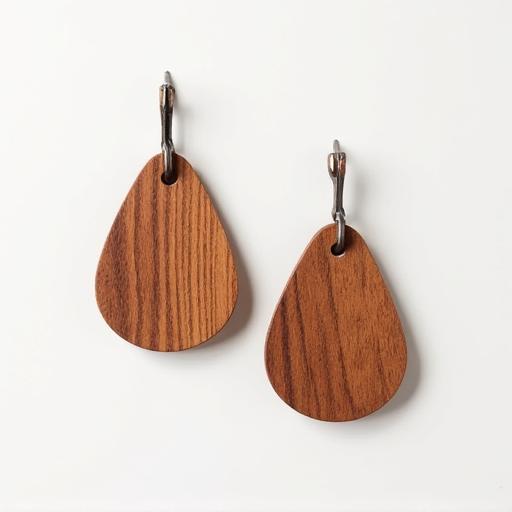 Aretes de madera con diseños modernos
